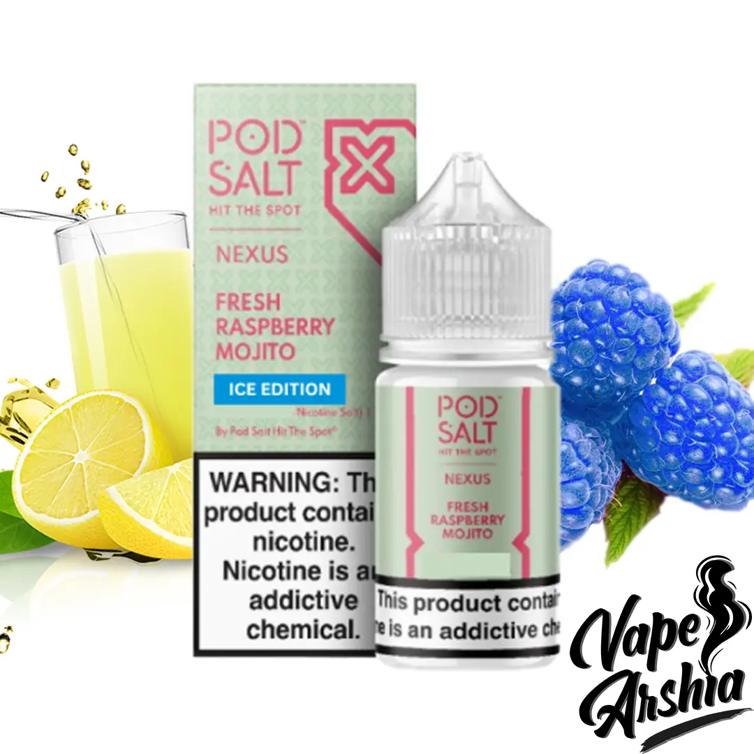 fresh-raspberry-mojito-ice-podsalt.webp سالت تمشک موهیتو یخ پادسالت | Fresh Raspberry Mojito Ice Edition Podsalt - Image 1